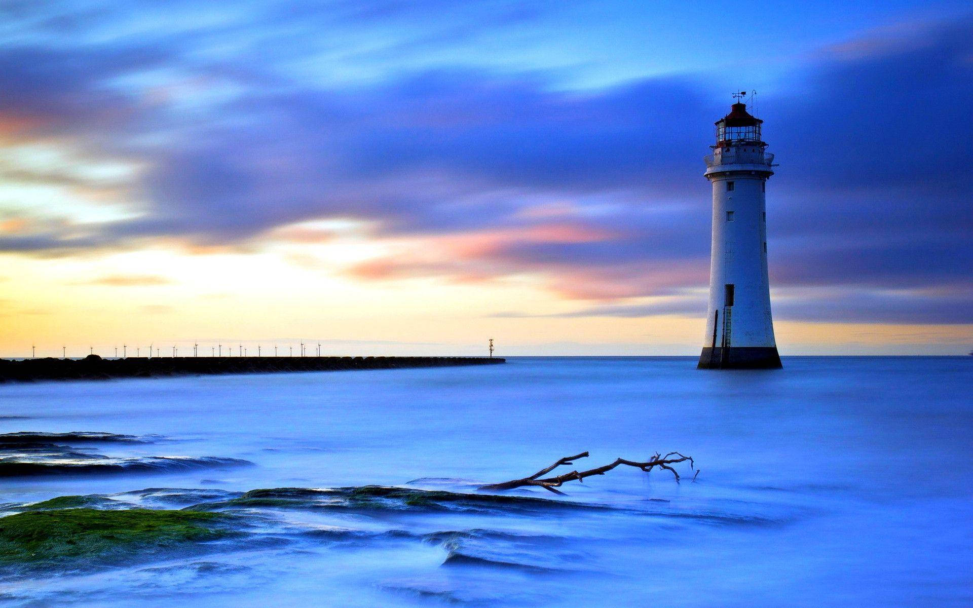 Fogged Lighthouse Background