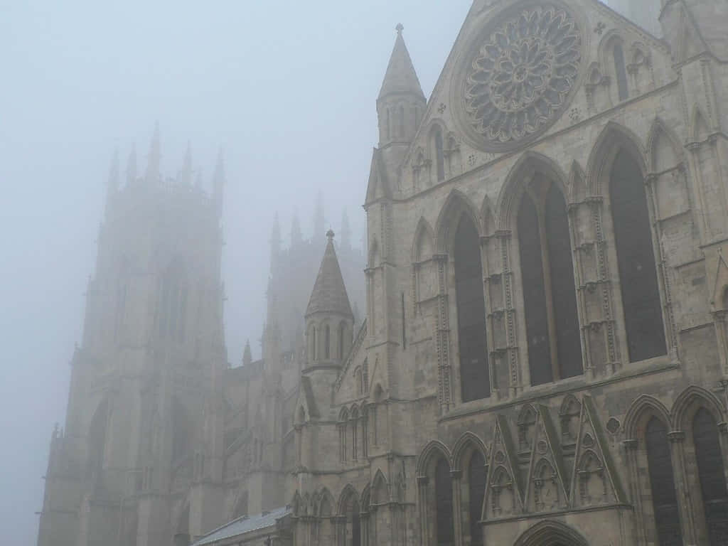 Foggy Day At York Minster Cathedral Background