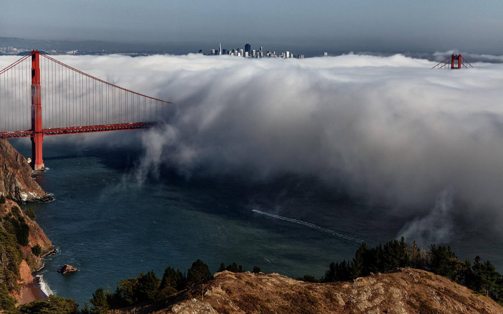 Foggy Golden Gate San Francisco Photography Background