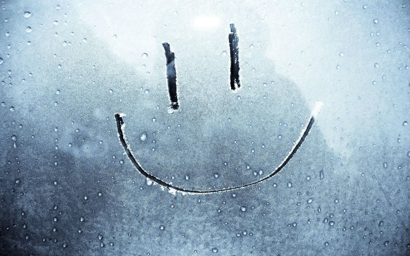Foggy Happy Smile In Glass Panel