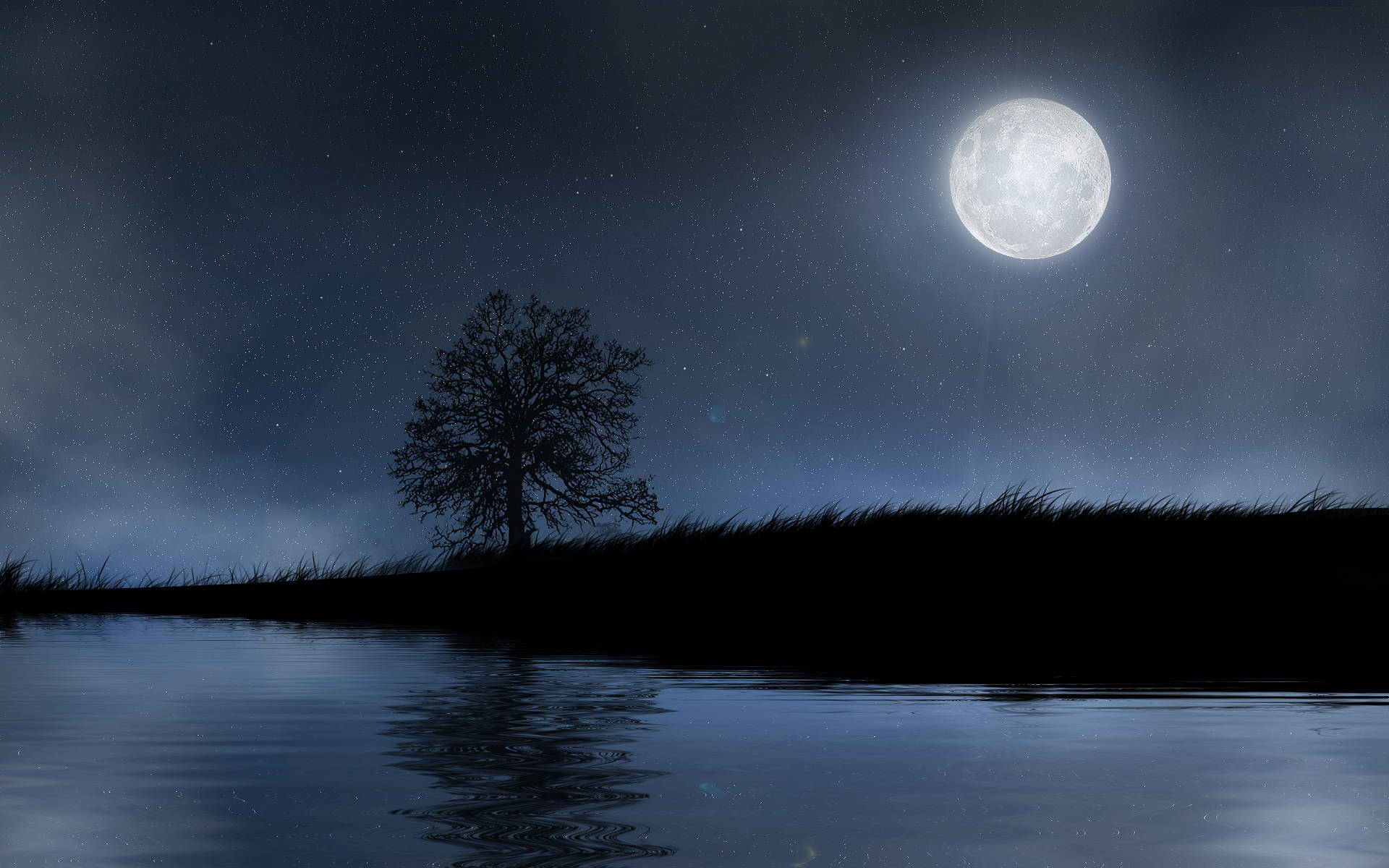 Foggy Moon Night Sky Background