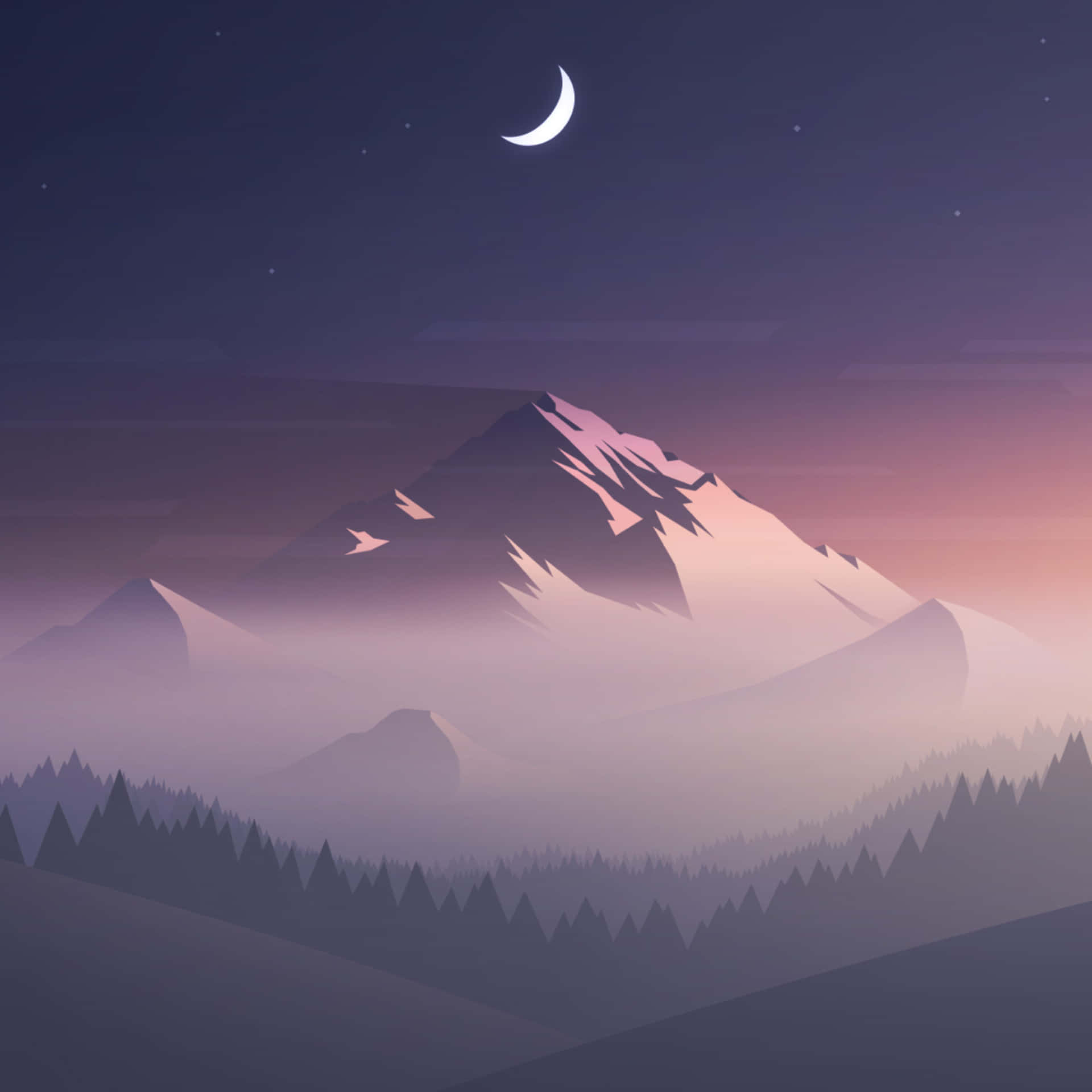 Foggy Mountain Aesthetic Background