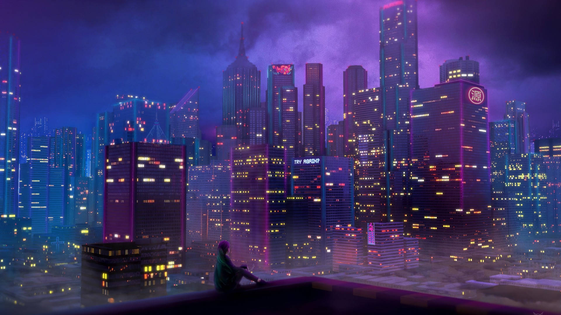 Foggy Night City Background Art