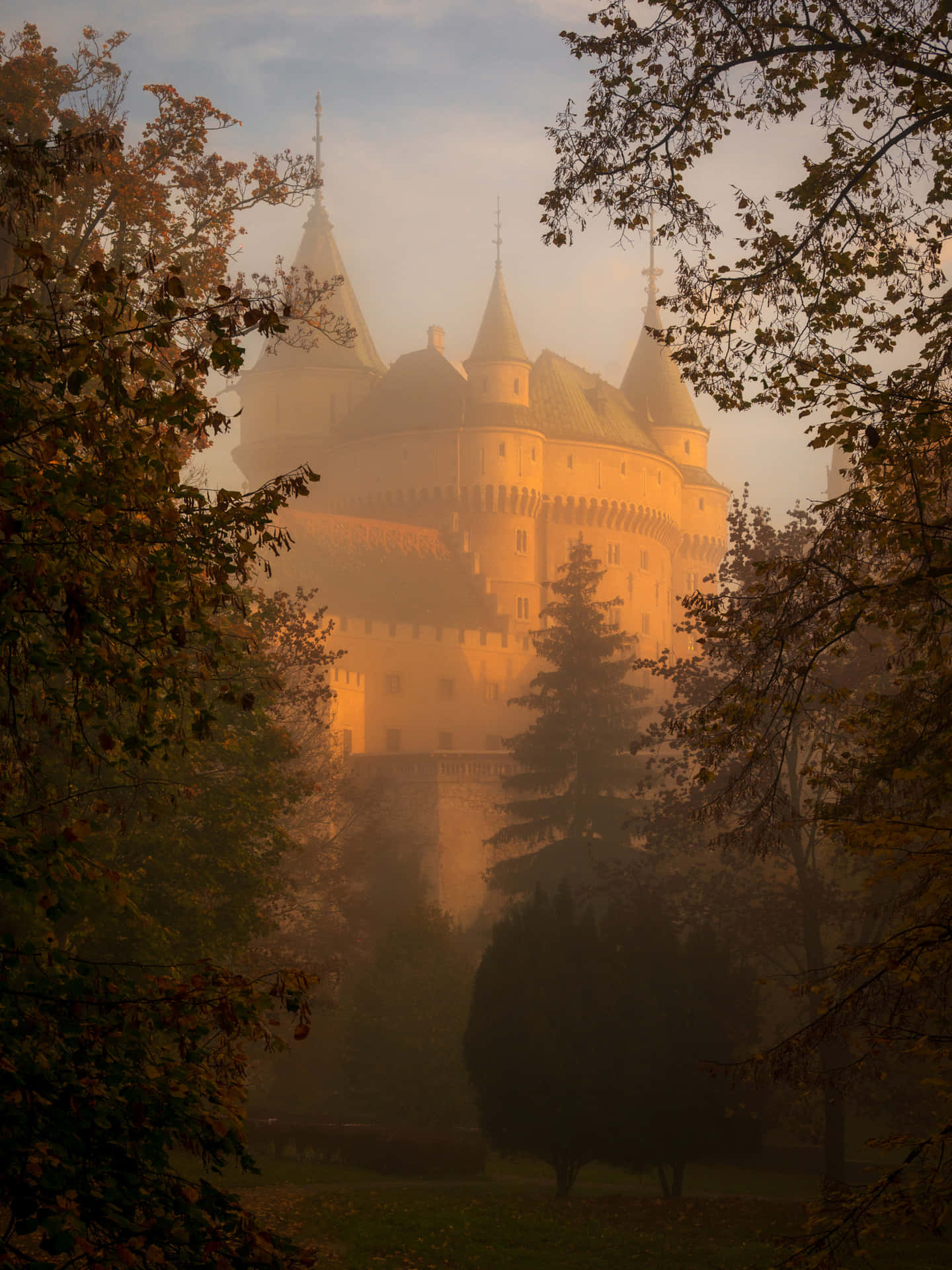 Foggy Orange Aesthetic Bojnice Castle Phone