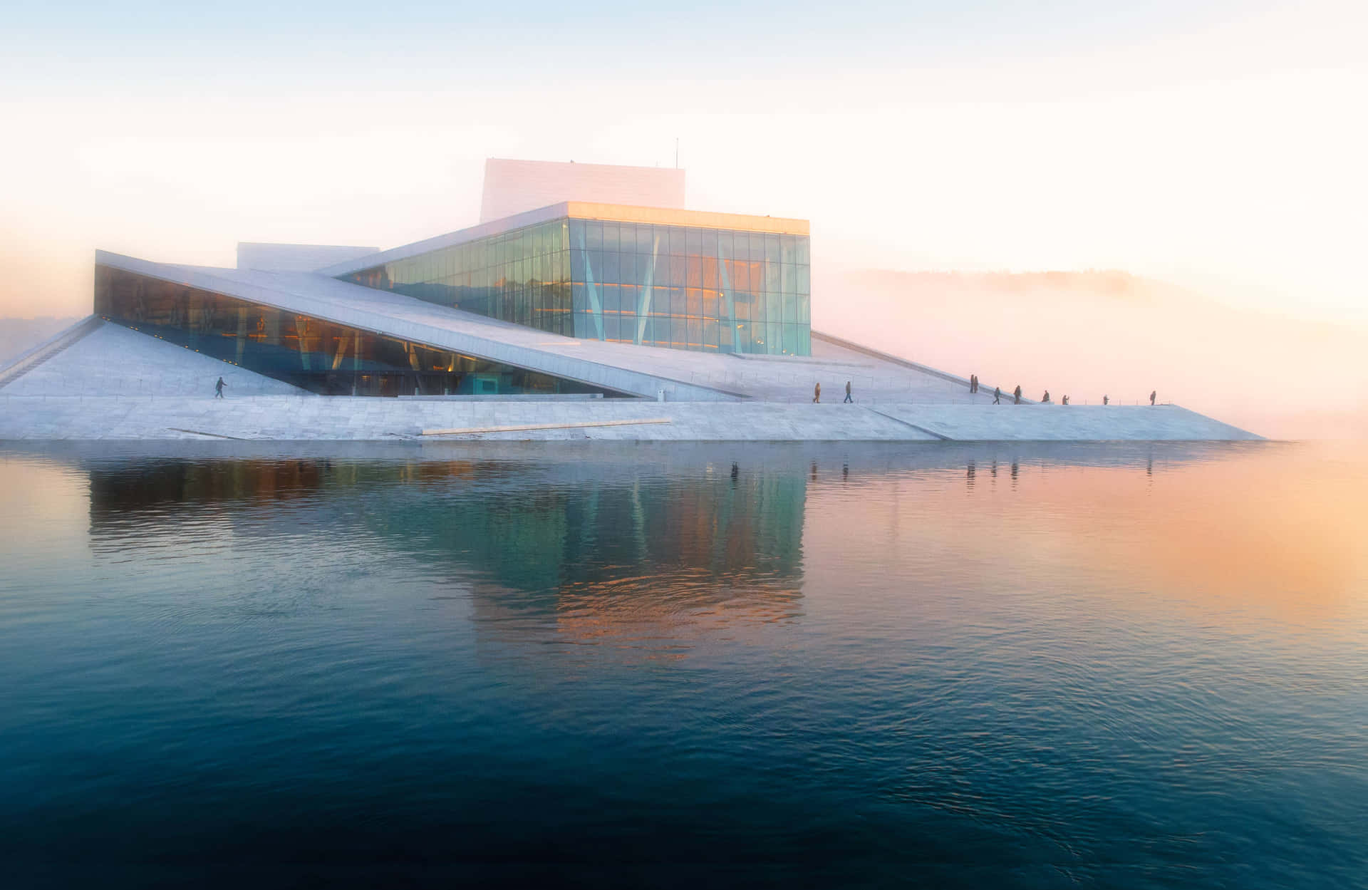Foggy Oslo Opera House