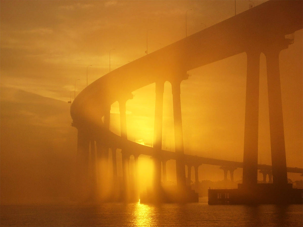 Foggy San Diego Coronado Bay Background