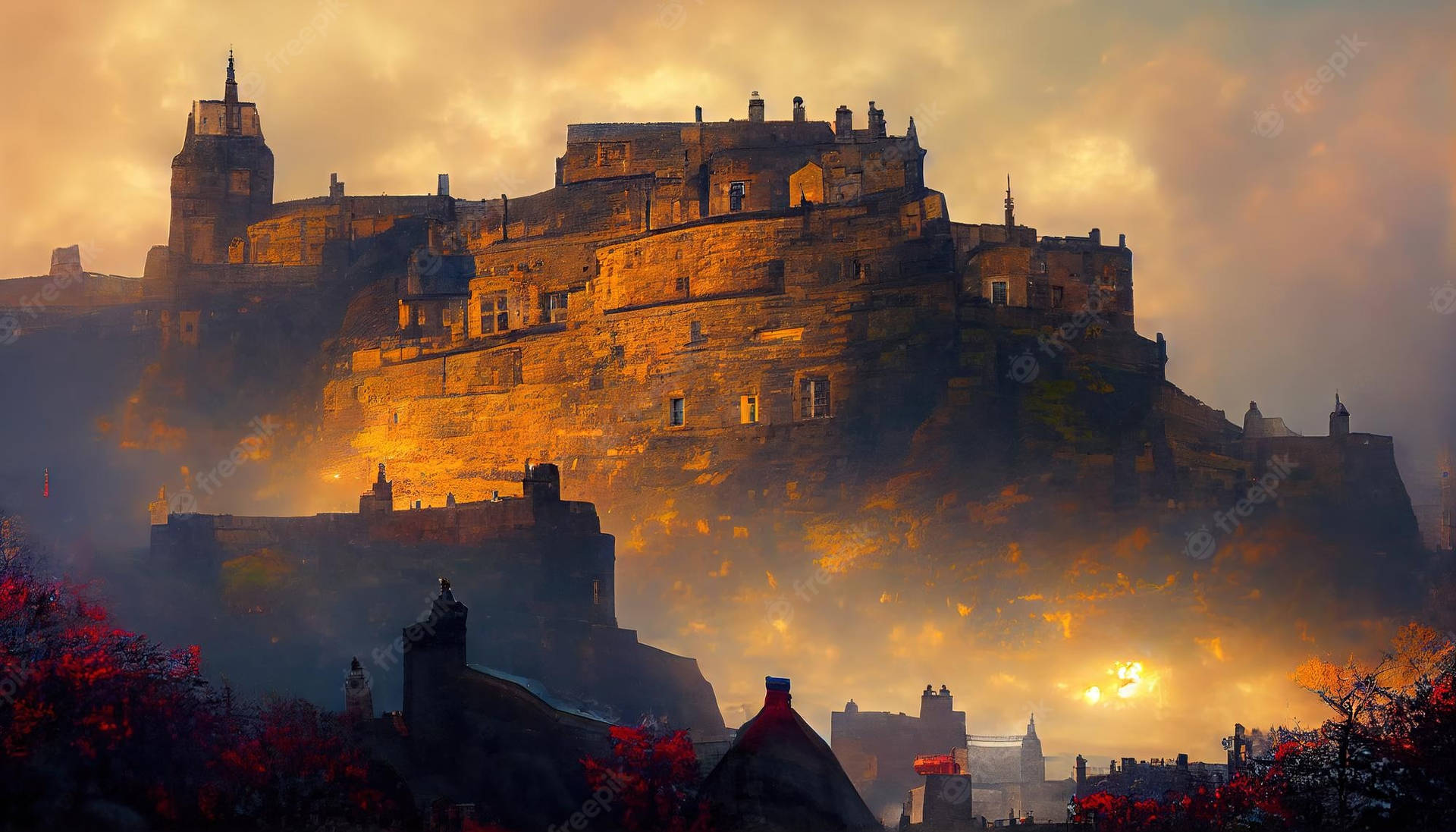 Foggy Scene At Edinburgh Castle