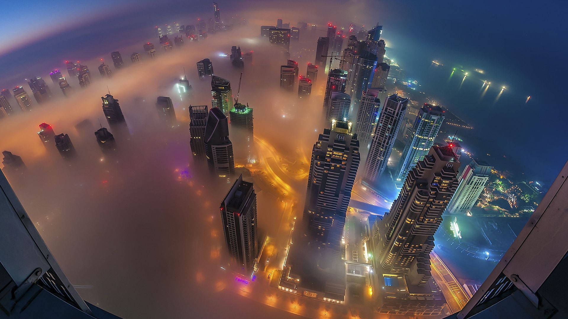 Foggy Skyscraper Hd Computer Background