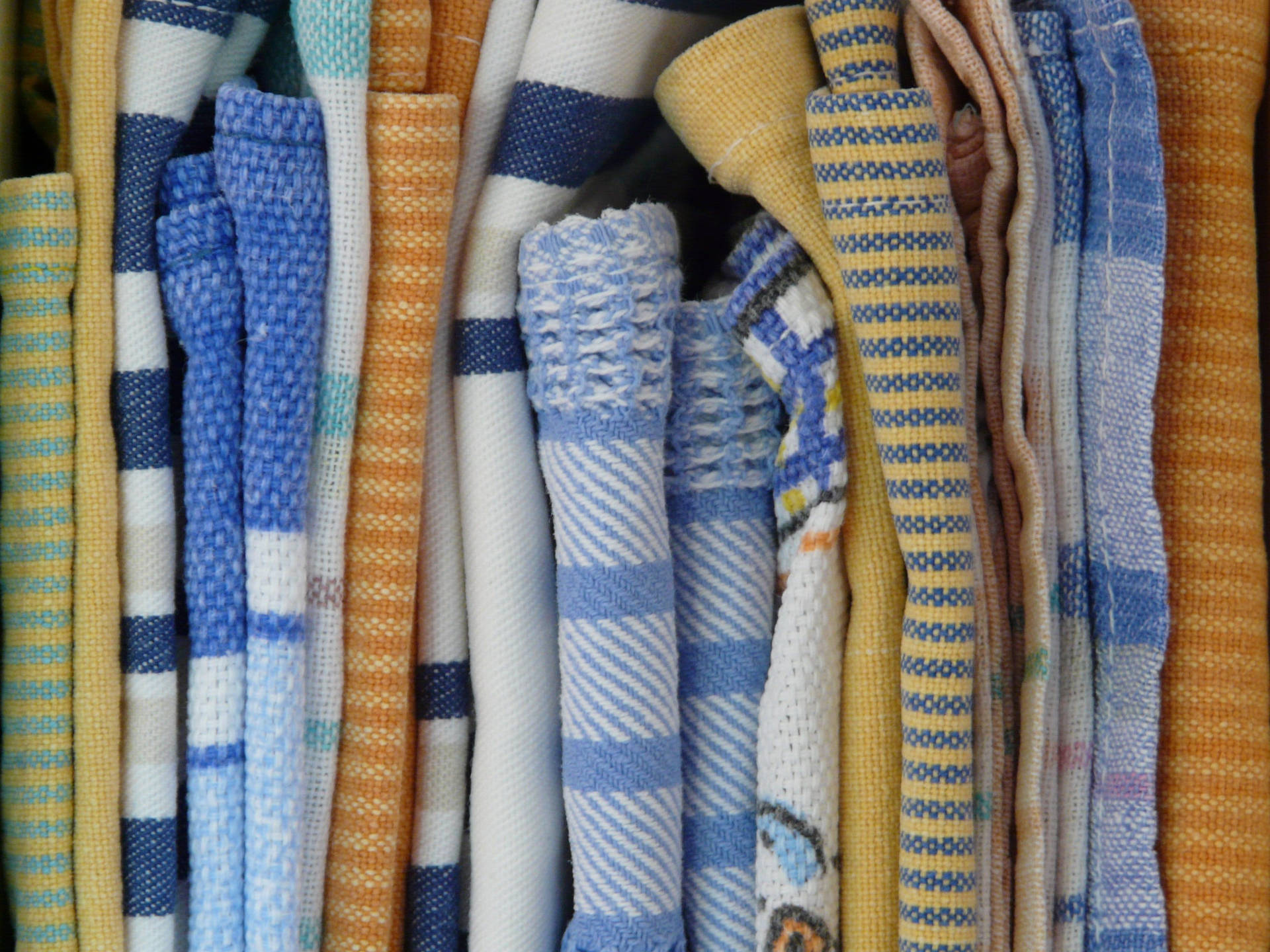 Folded Clothes With Prints Close-up