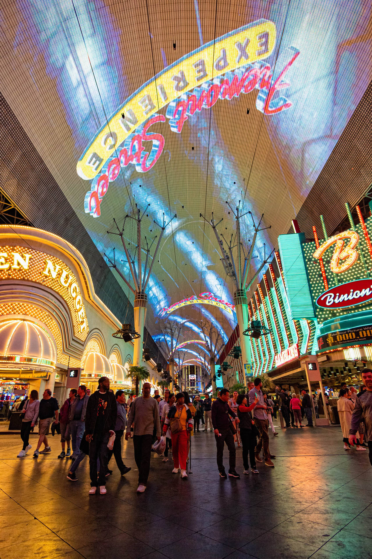 Folks Wandering In Fremont Street