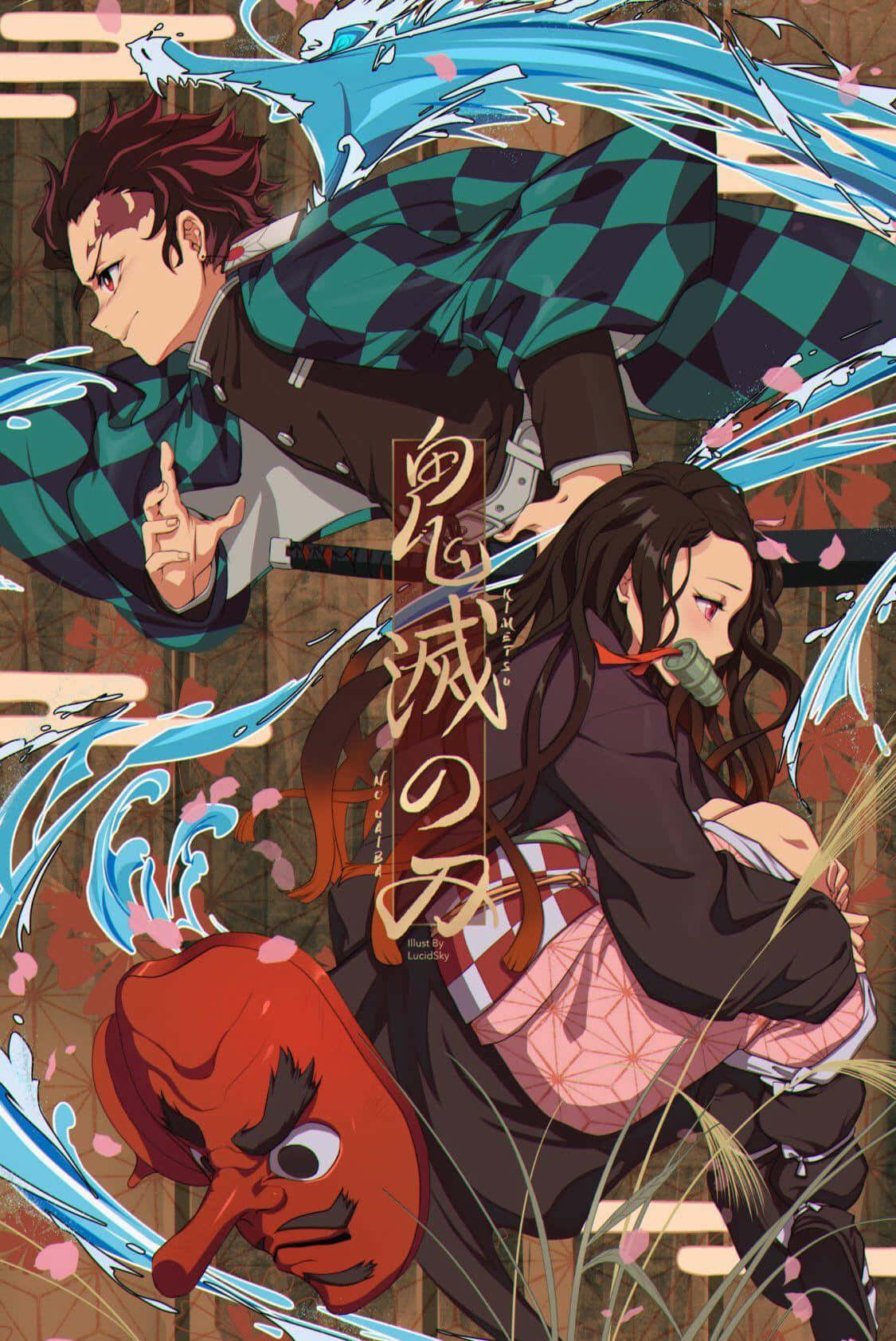 Follow Demon Slayer Tanjiro And Nezuko As They Take On A World Of Powerful And Mysterious Monsters Background