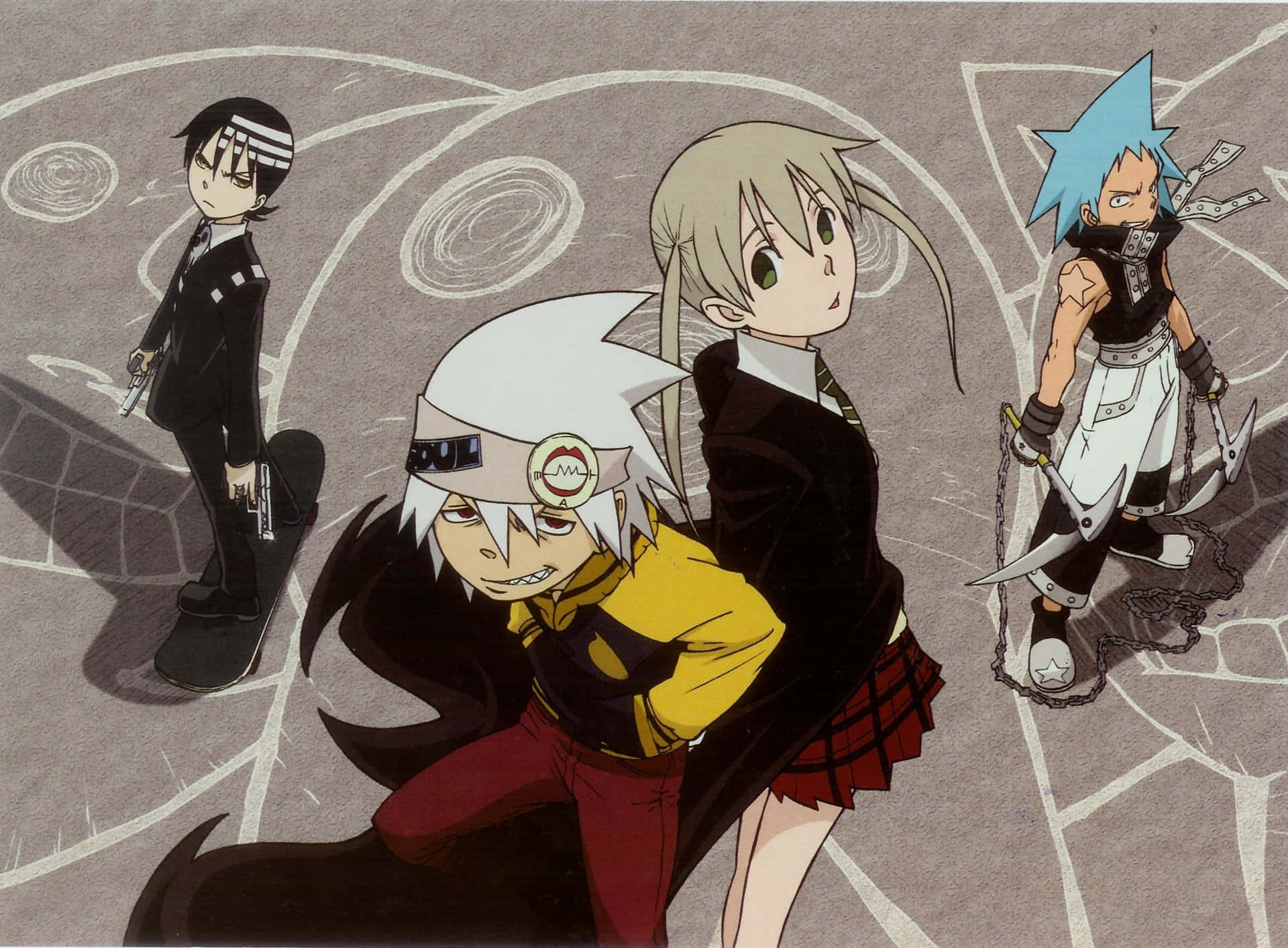 Follow Maka, Soul, Black Star, And Death The Kid On Their Incredible Journey As They Hunt Witches And Evils In ‘soul Eater’ Manga. Background