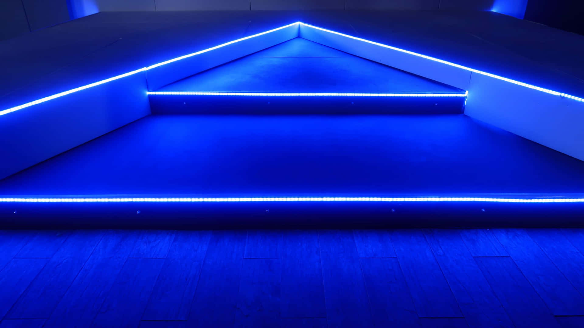 Follow The Blue Neon Lights Background