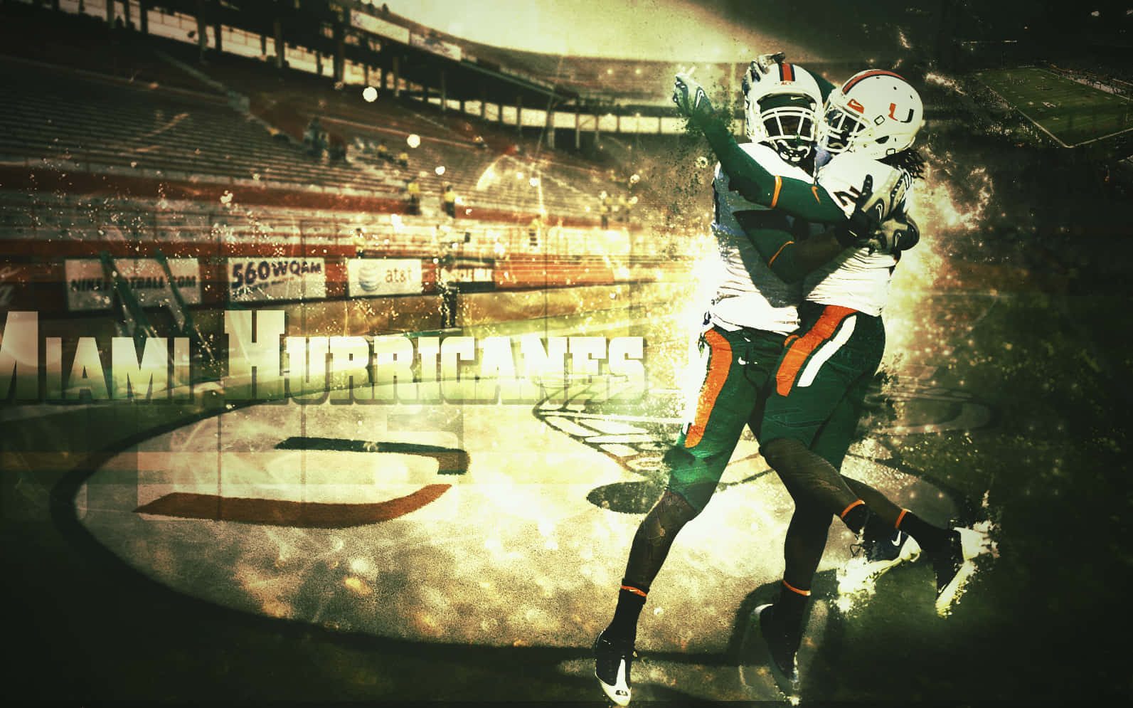 Follow The Miami Hurricanes To Victory Background