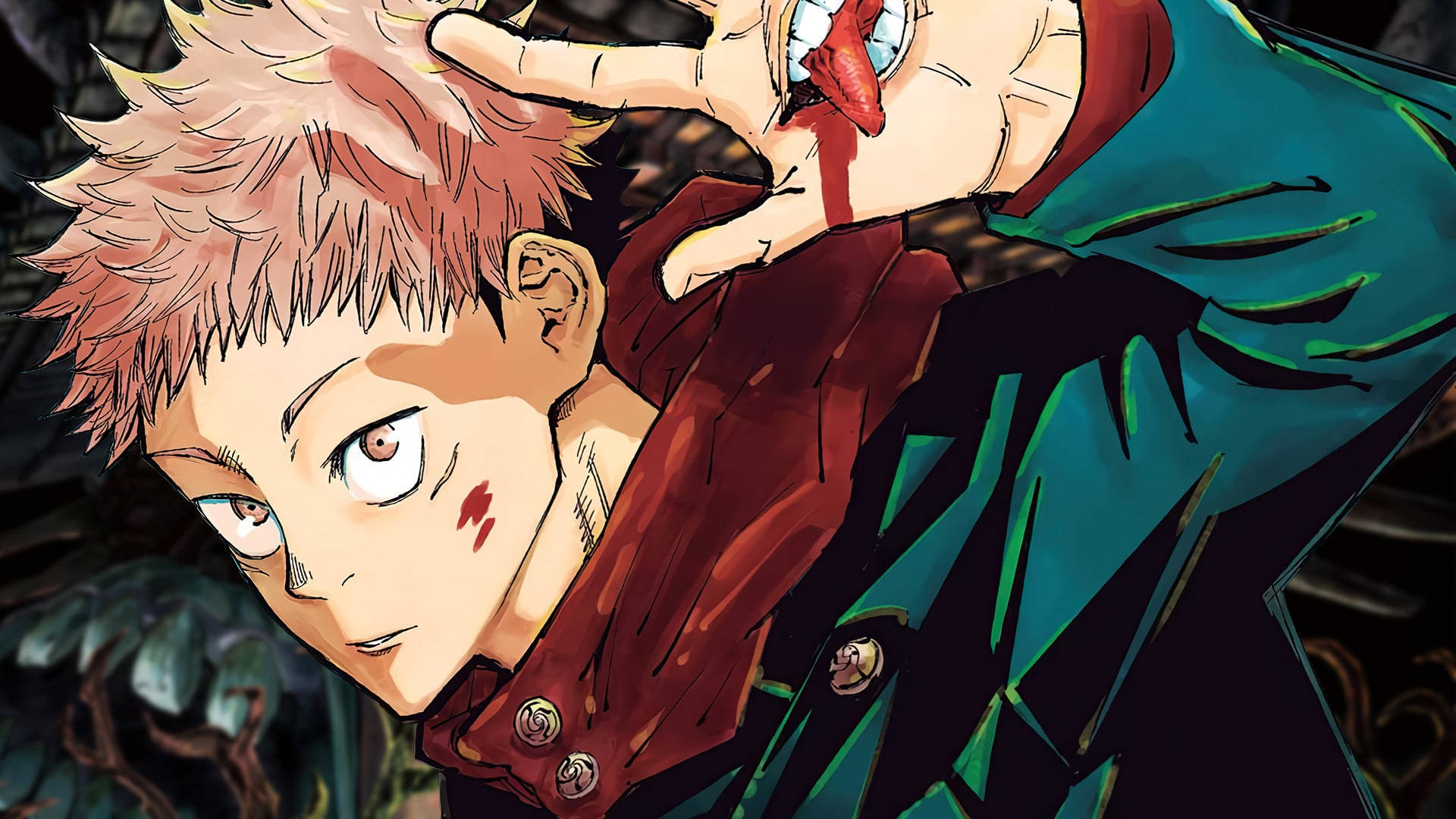 Follow Yuji Itadori's Journey Through Jujutsu Kaisen With This Epic Desktop Wallpaper