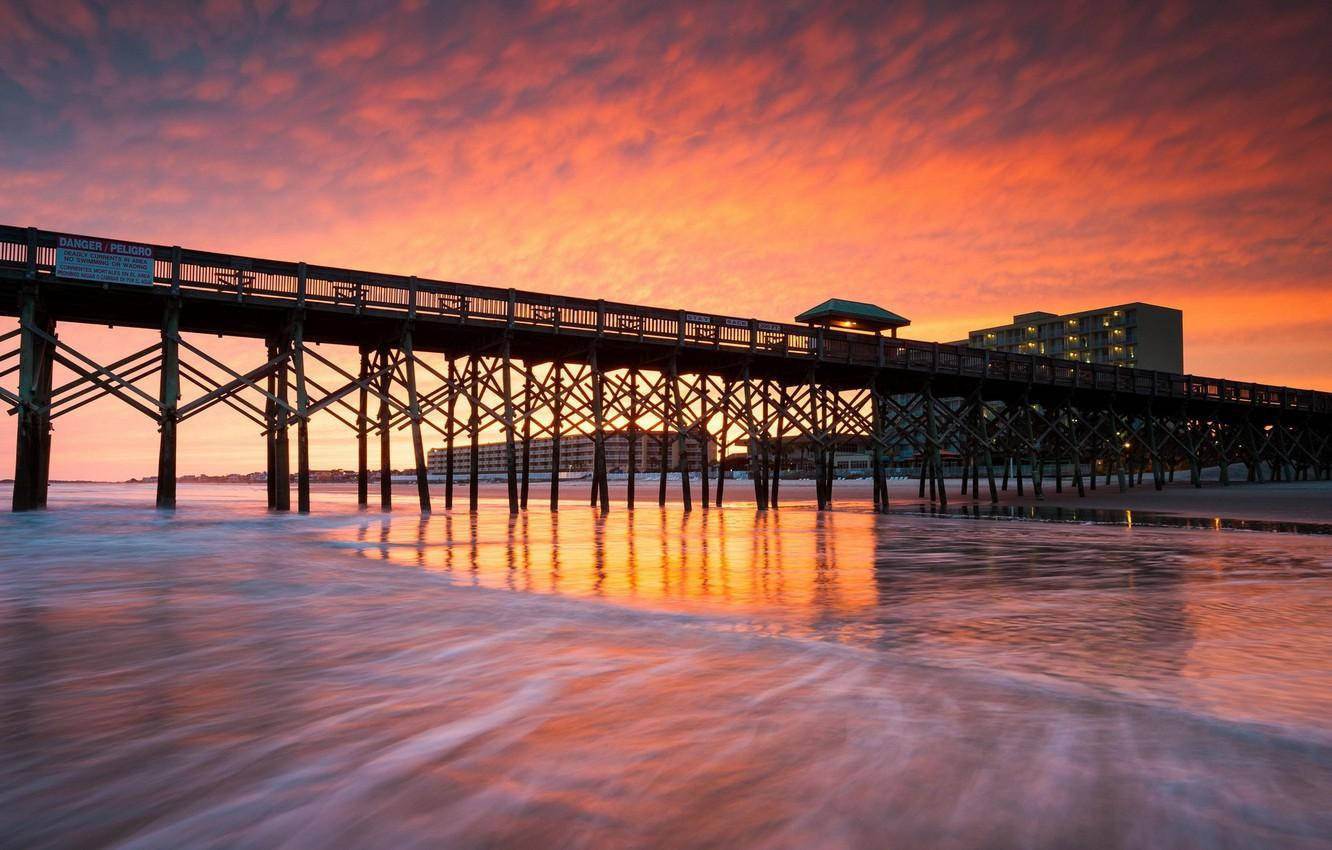 Folly Beach Pier South Carolina Background