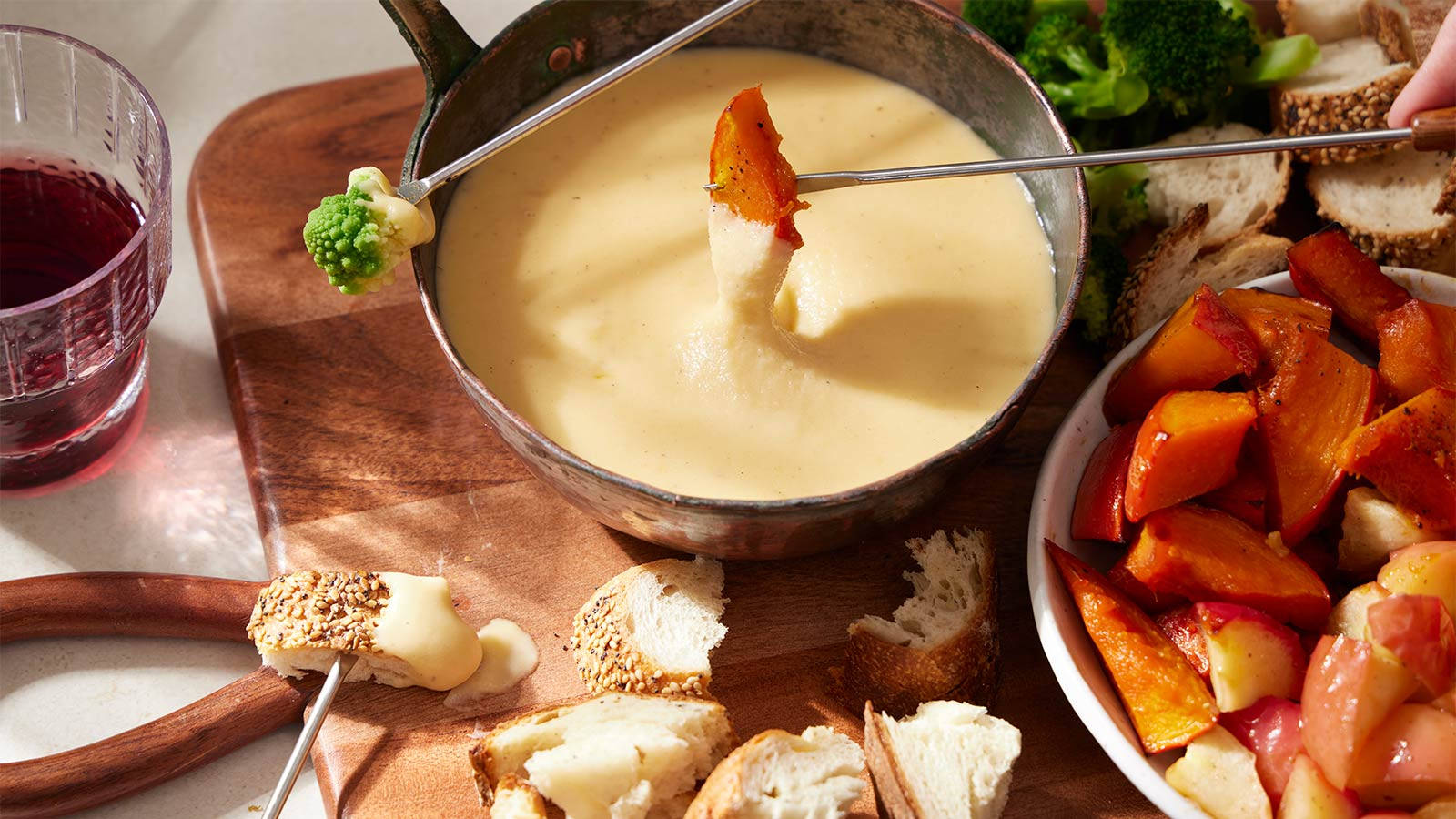 Fondue And Sweet Potato Background