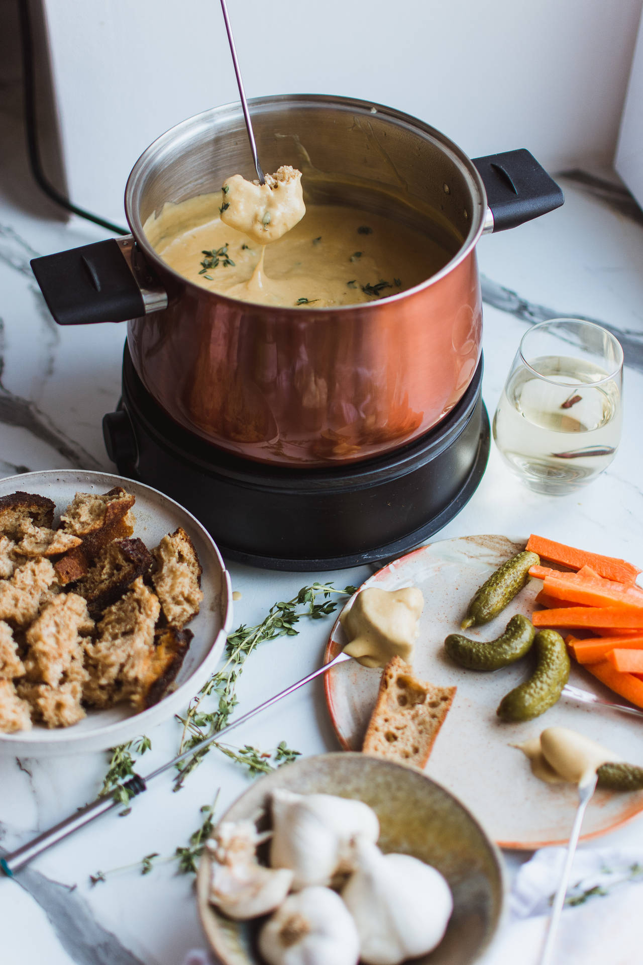 Fondue With Side Dishes Background