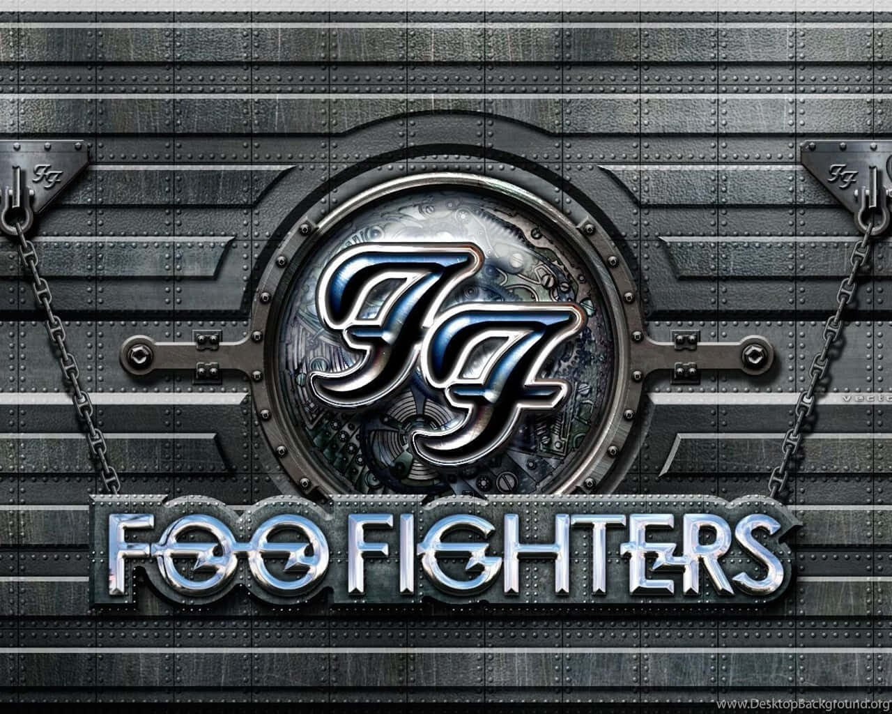 Foo Fighters Logo Metallic Background Background