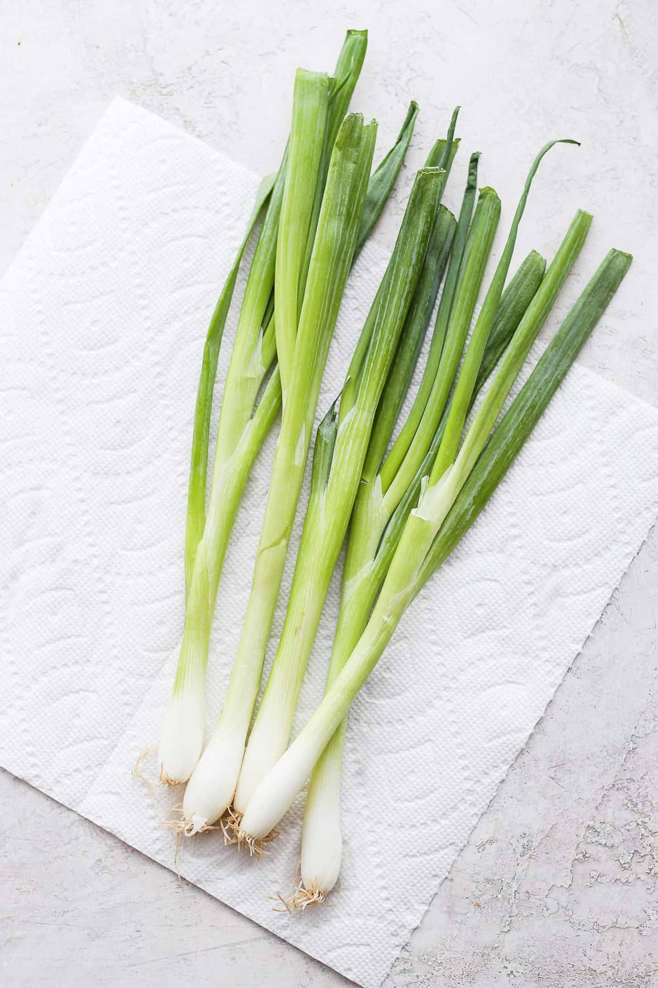 Food Flat Lay Of Green Onion Background