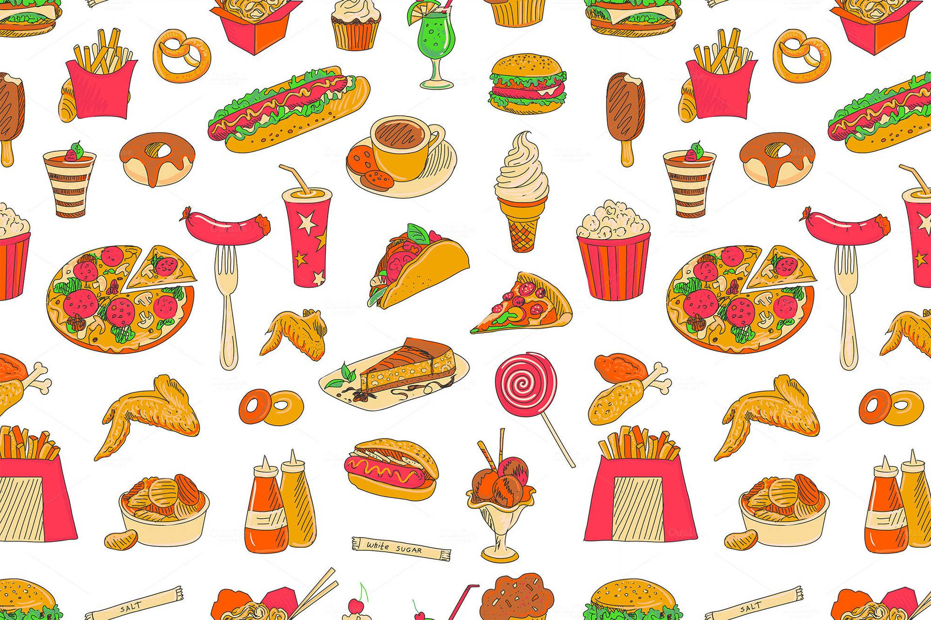 Food Pattern Background Background