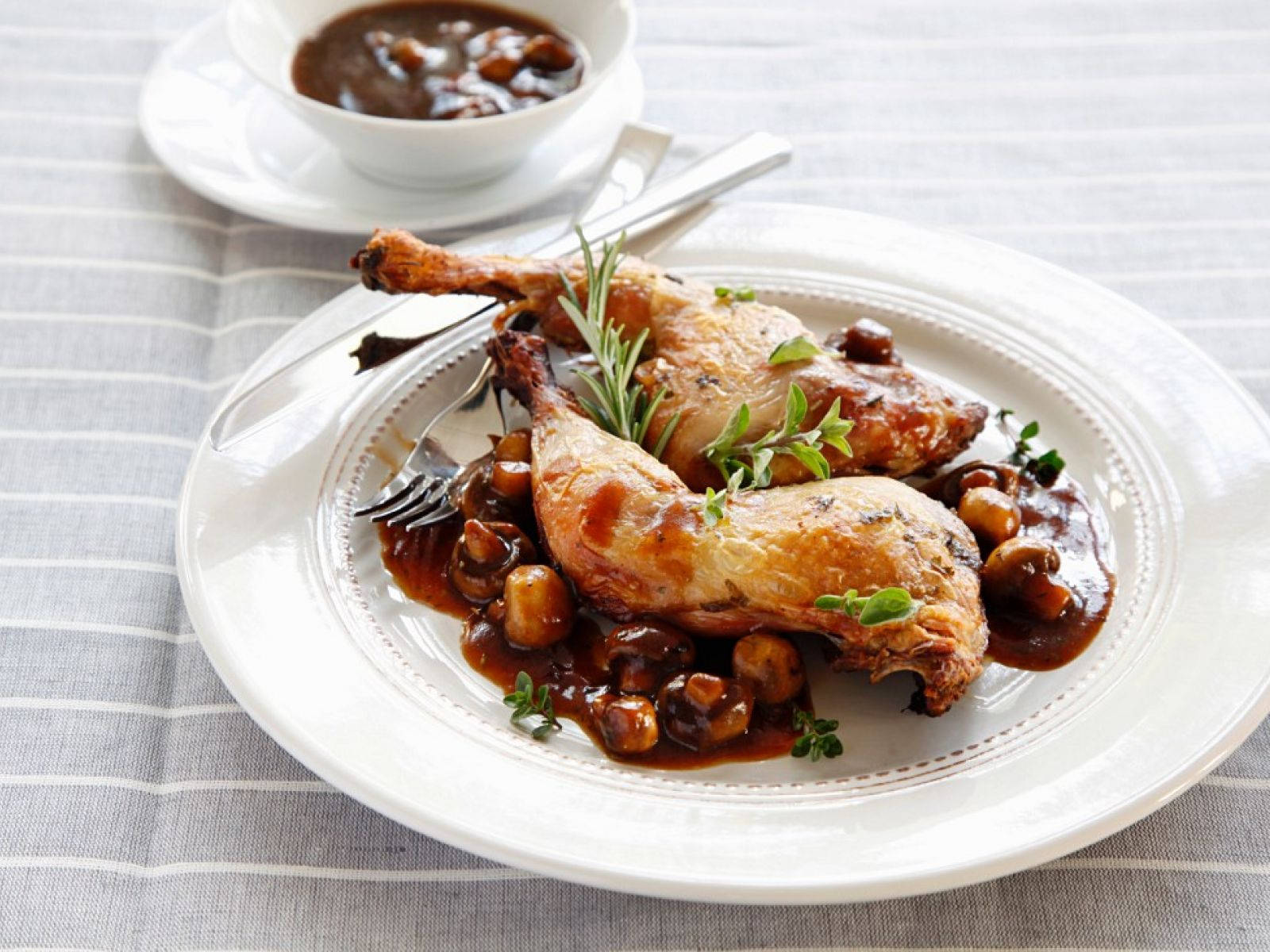 Food Photograph Of Classic French Coq Au Vin Background