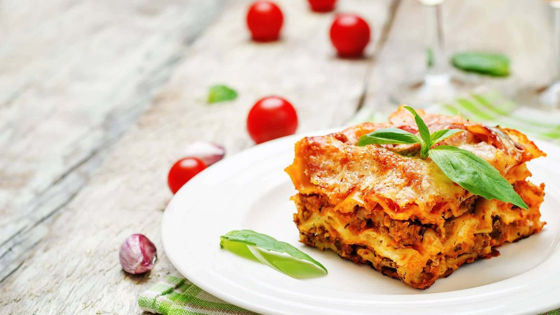 Food Photography Lasagna Alla Bolognese Background