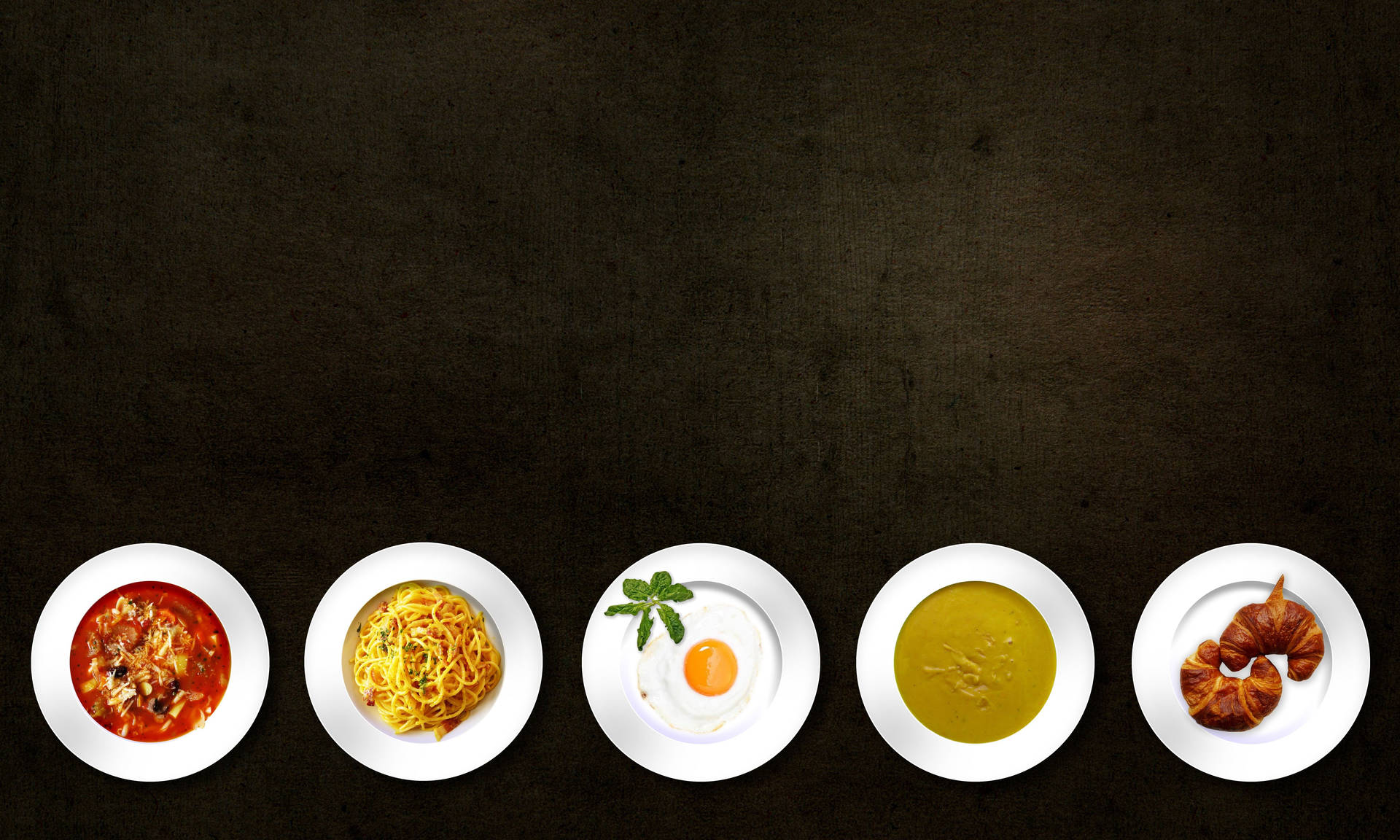 Food Plates Black Desktop Background