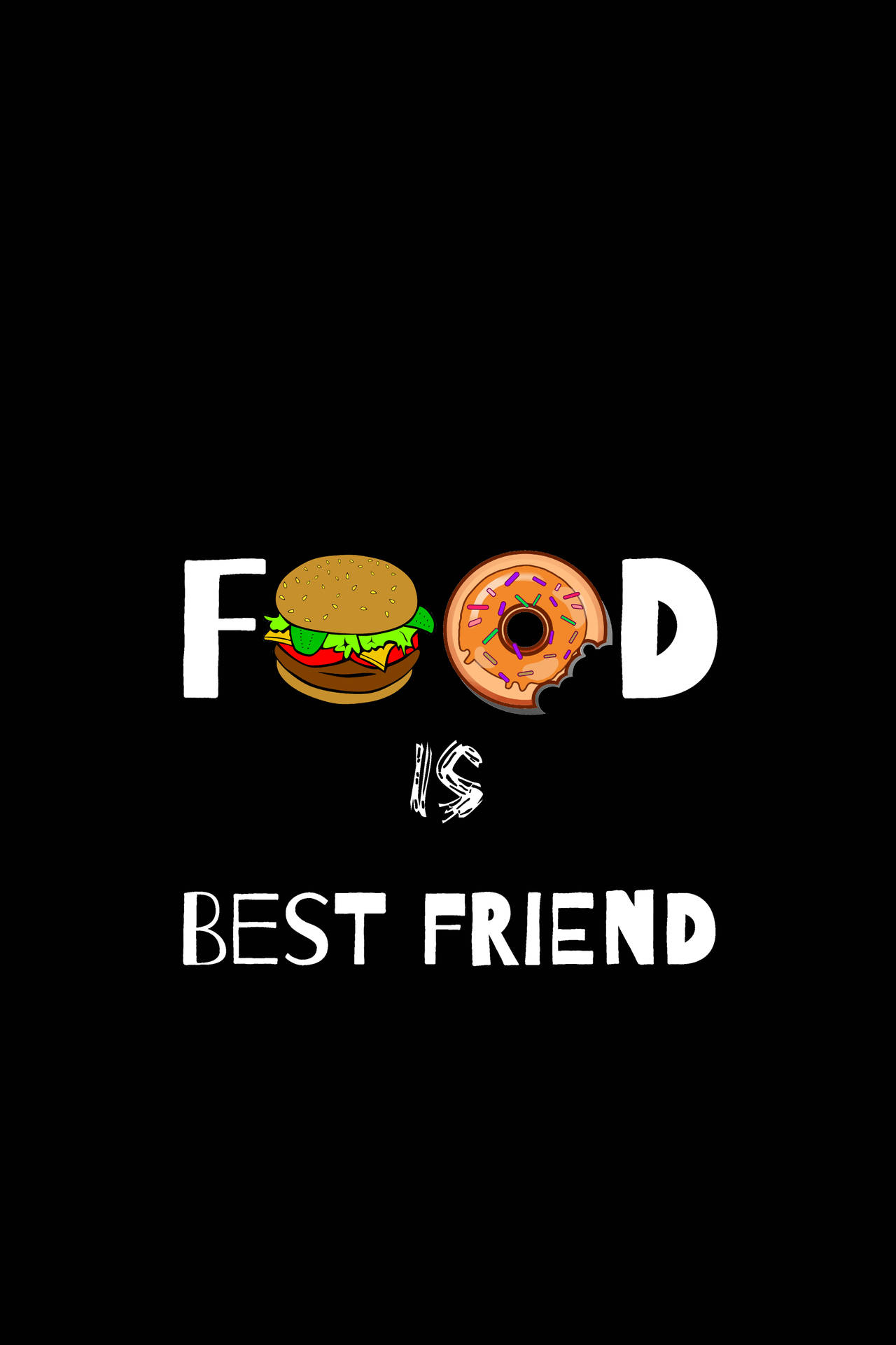 Food Quotes Black Mobile Background