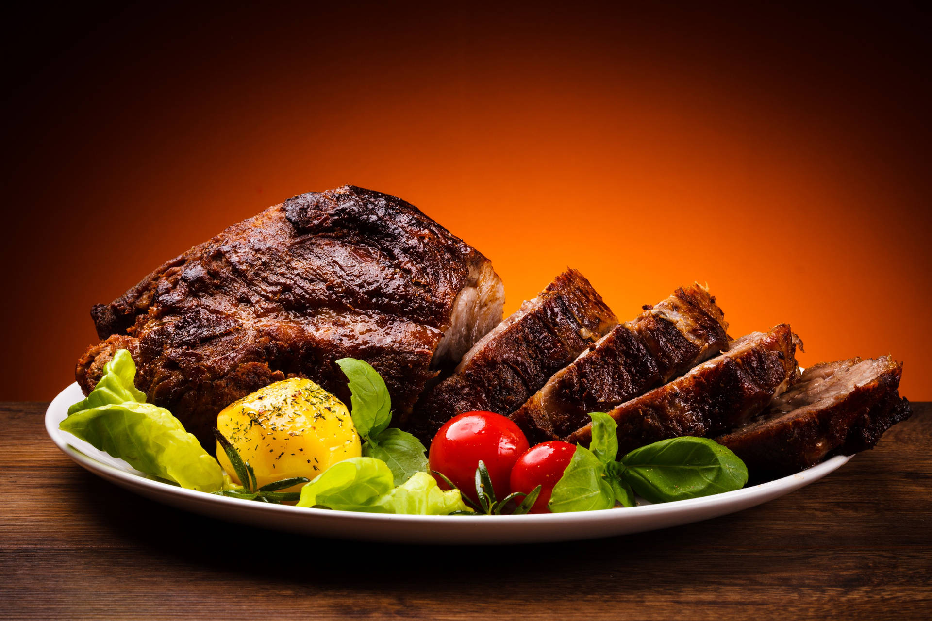 Food Steak And Vegetables Background
