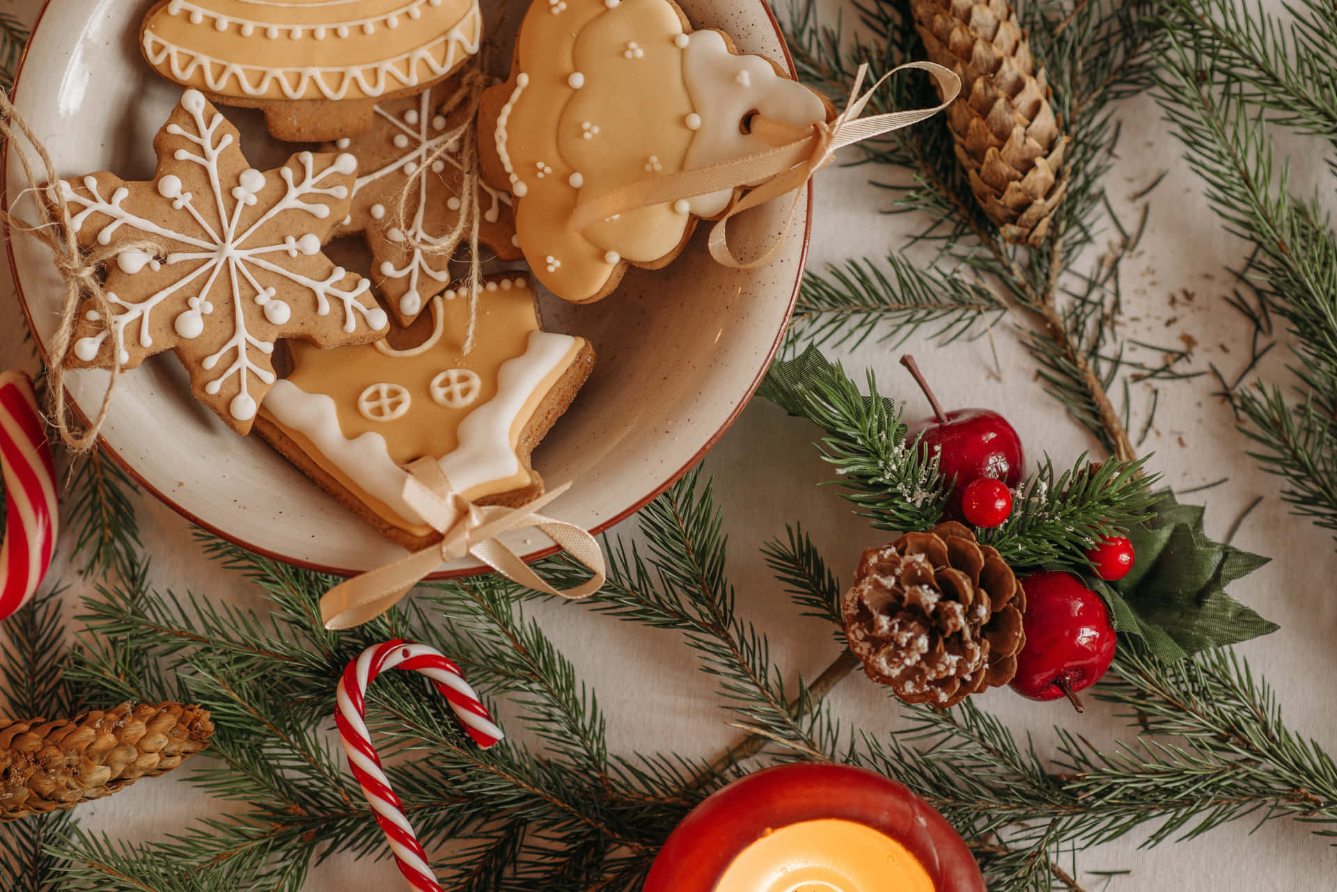 Food Table With Cookies Background