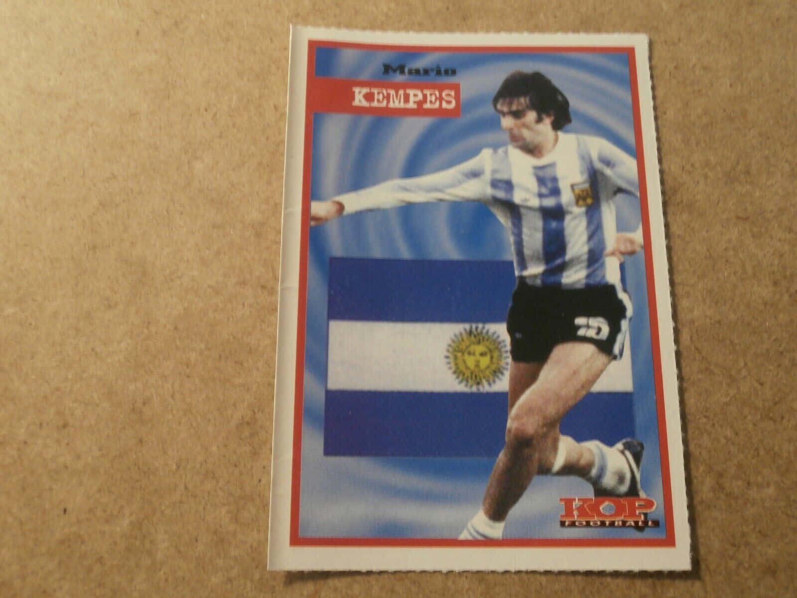 Football Athlete Mario Kempes Photocard Background