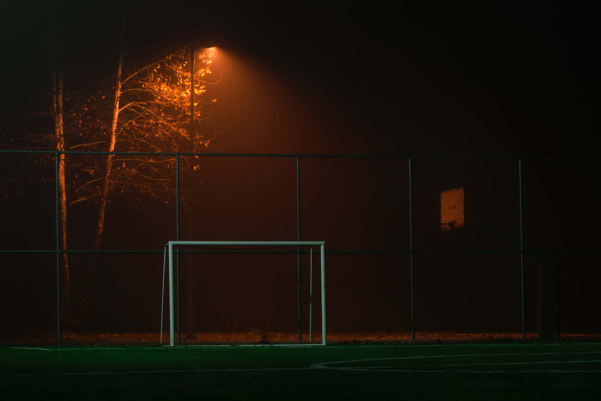 Football Field At Night Time Background