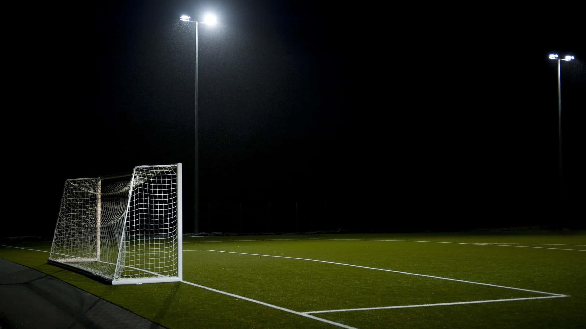 Football Field During Dark Night Background