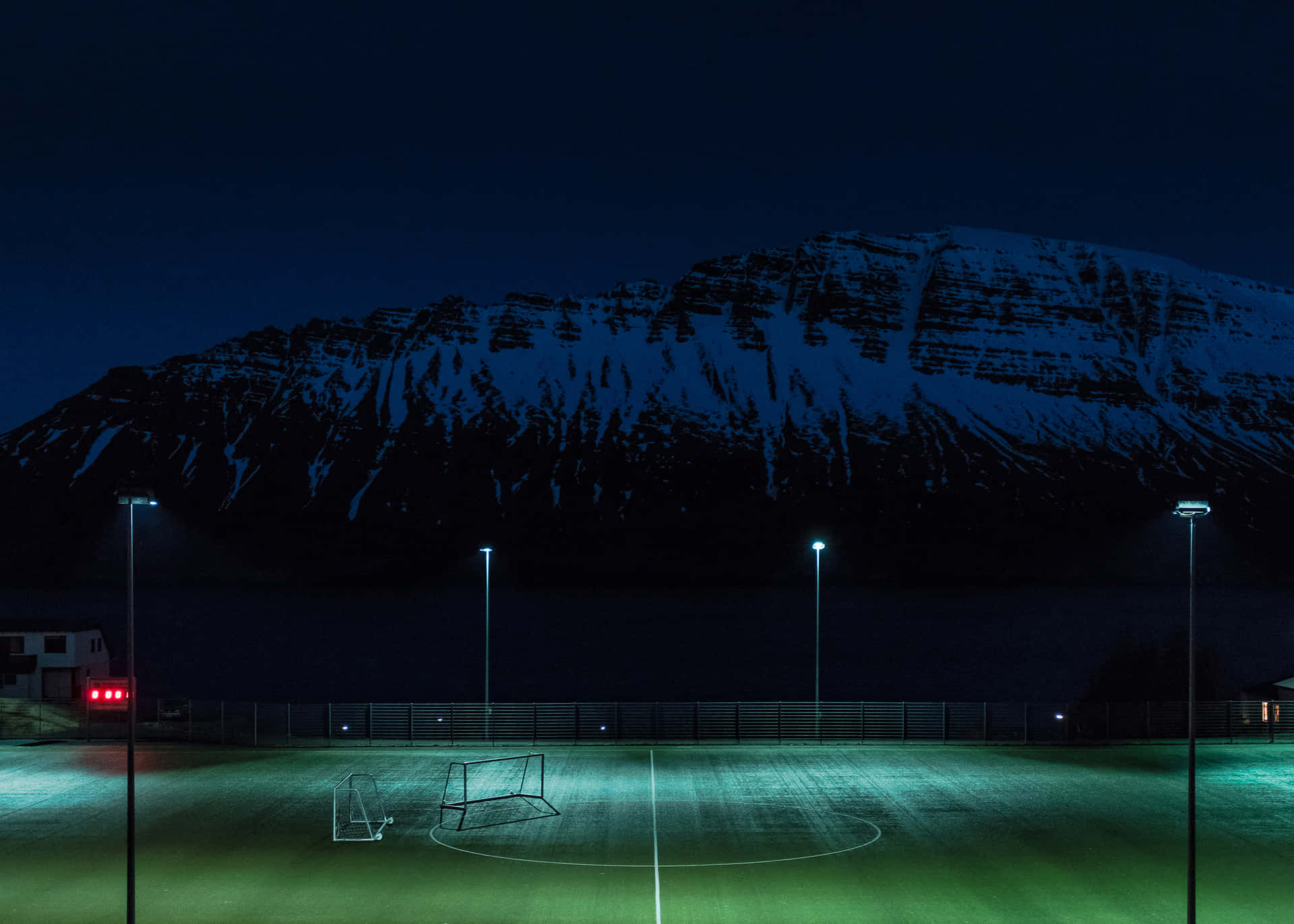 Football Field During Night Time Background