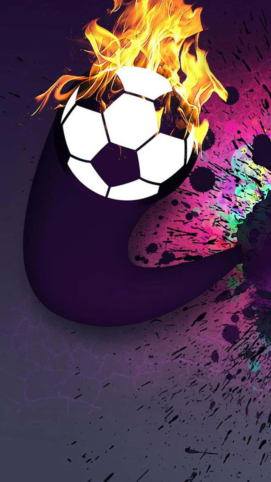 Football Galaxy Flaming Ball Background