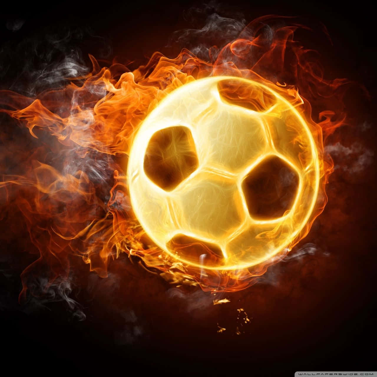 Football Galaxy Glowing And Flaming Ball Background