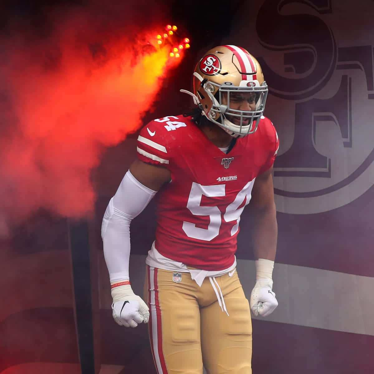 Football Intense Fred Warner Player Background