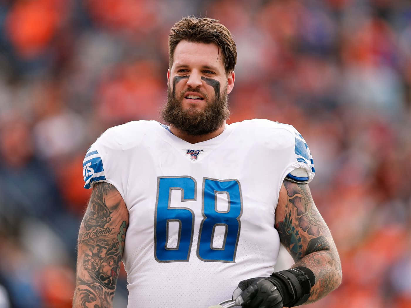 Football Offensive Tackle Number 68 Taylor Decker Background