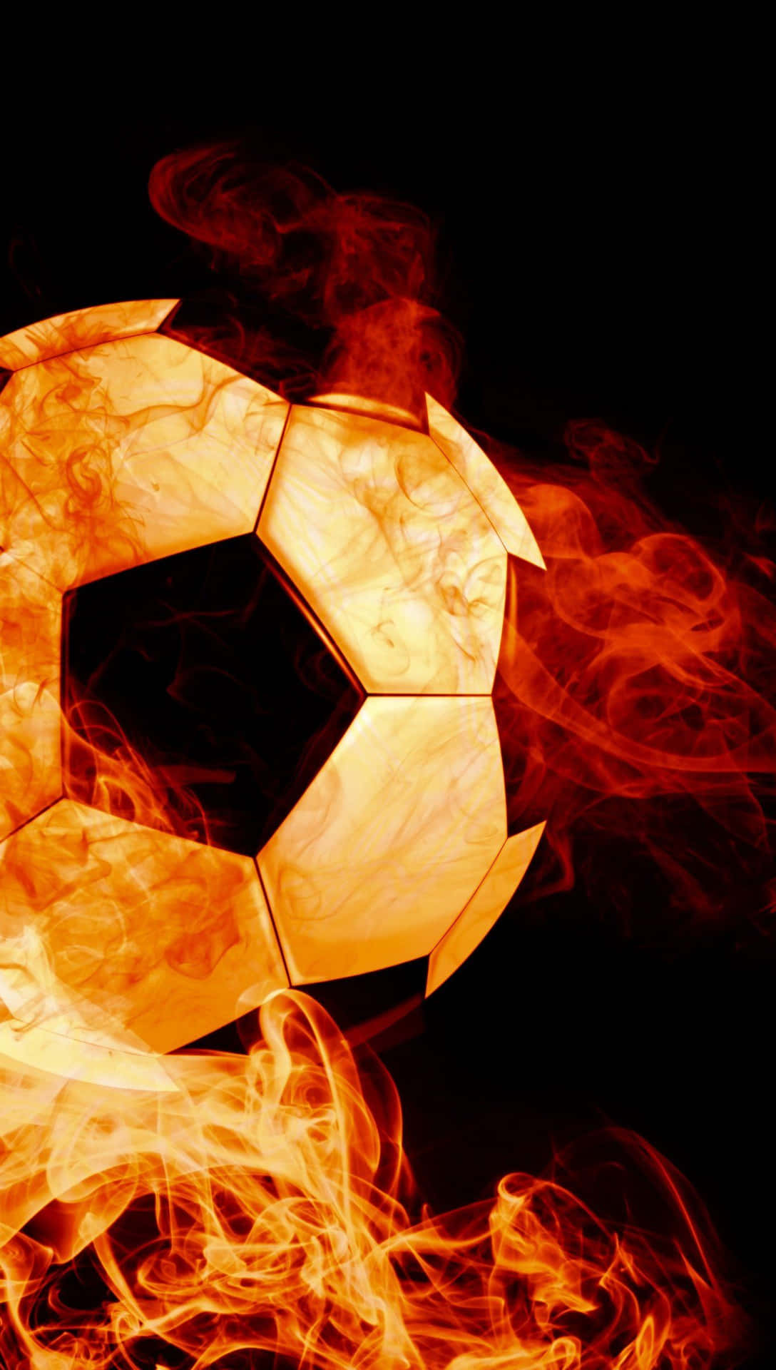 Football On Fire Background