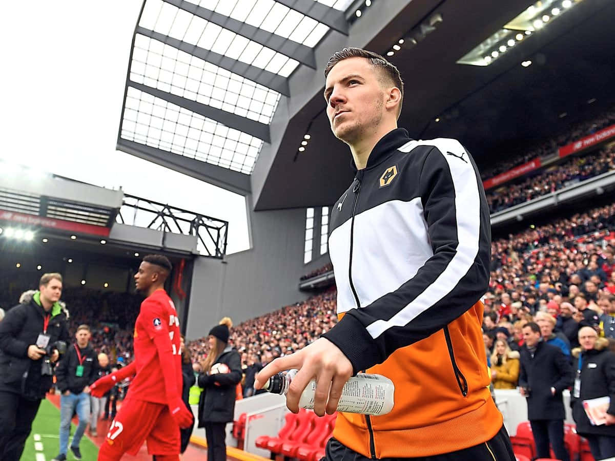 Football Player Entering Stadium Background