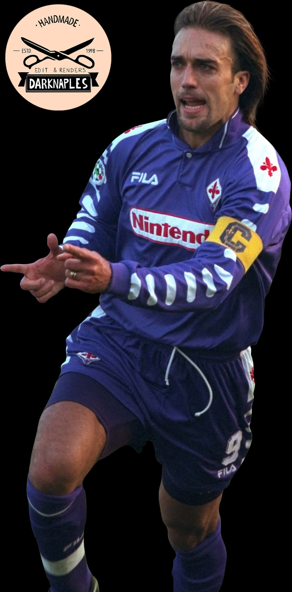 Football Player Gabriel Batistuta On White Background Background