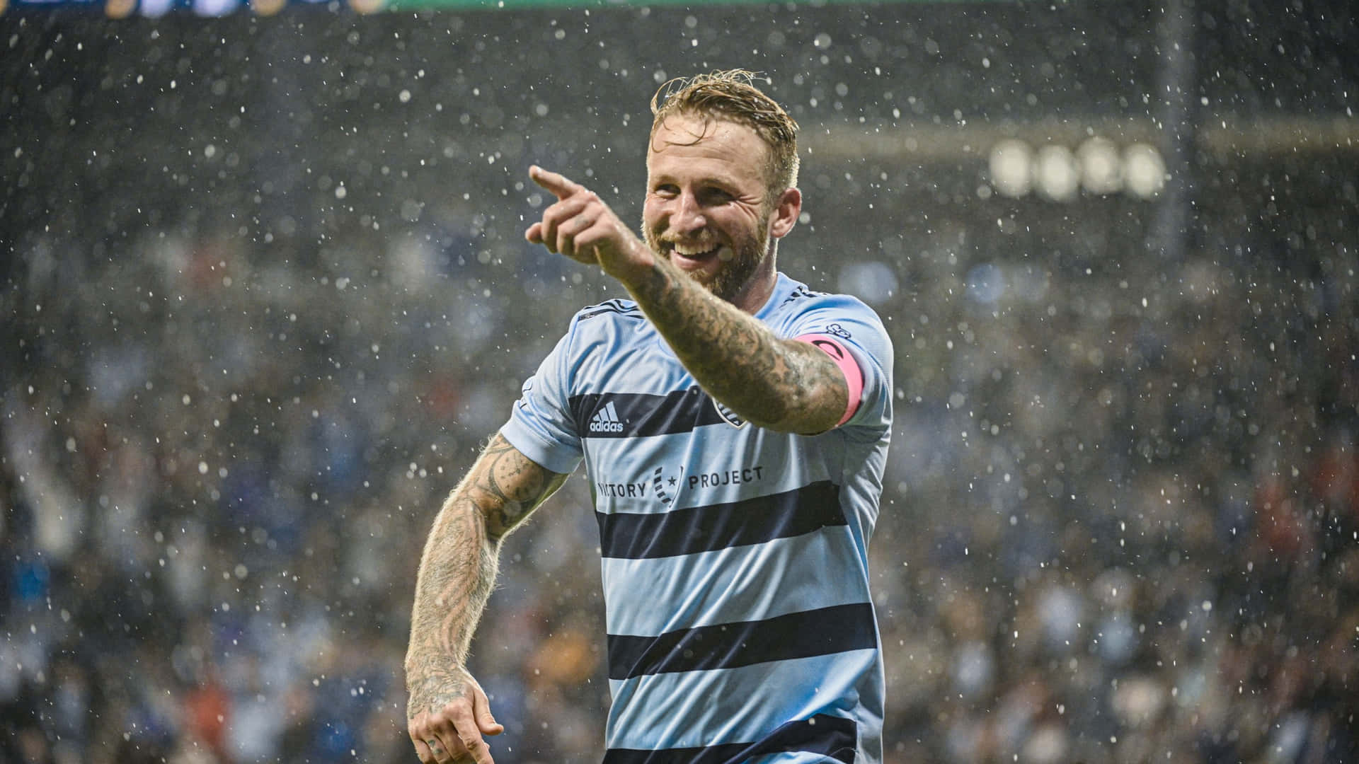 Football Player Johnny Russell At Children's Mercy Park Background