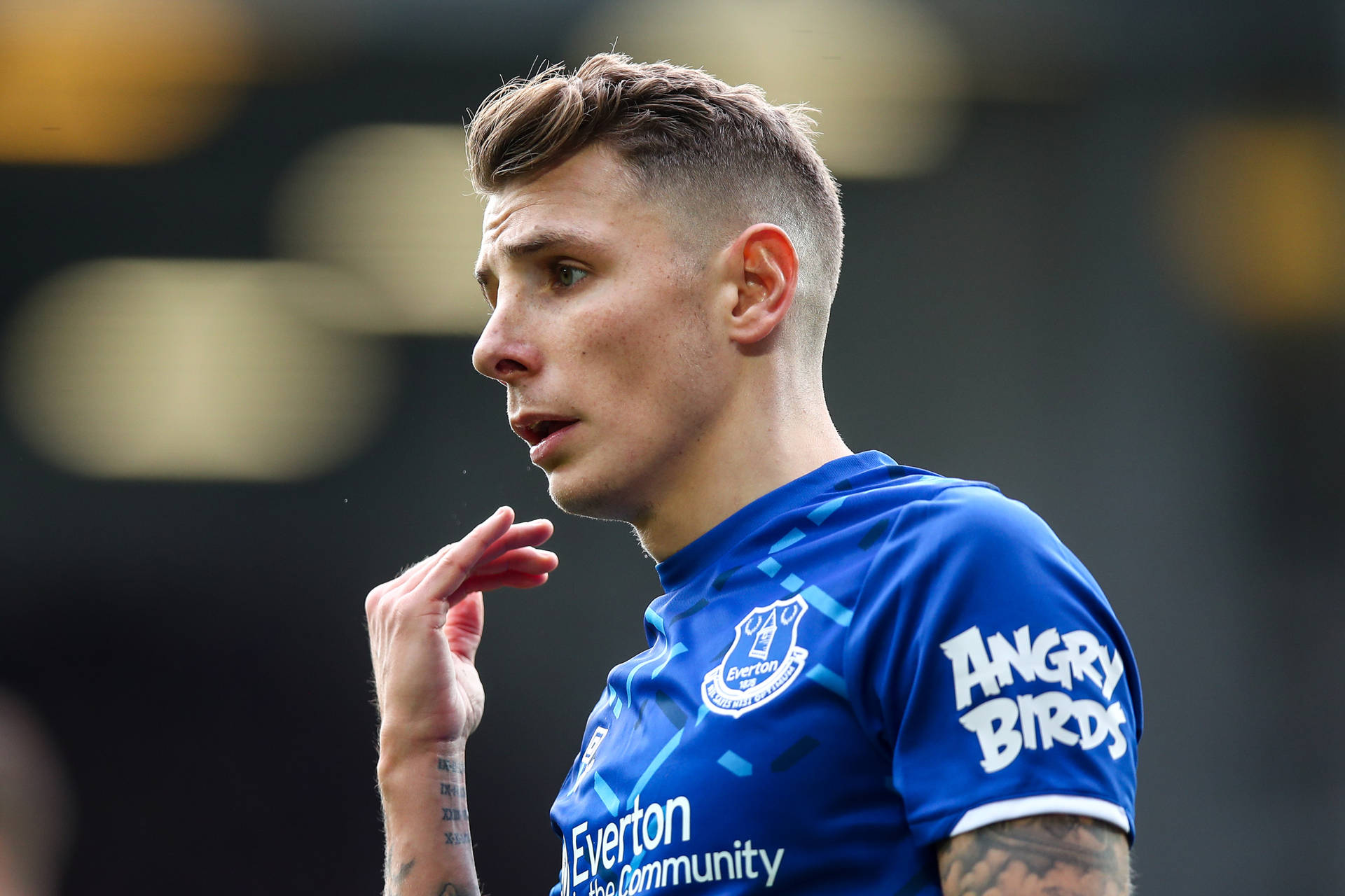 Football Player Lucas Digne Side Profile Background