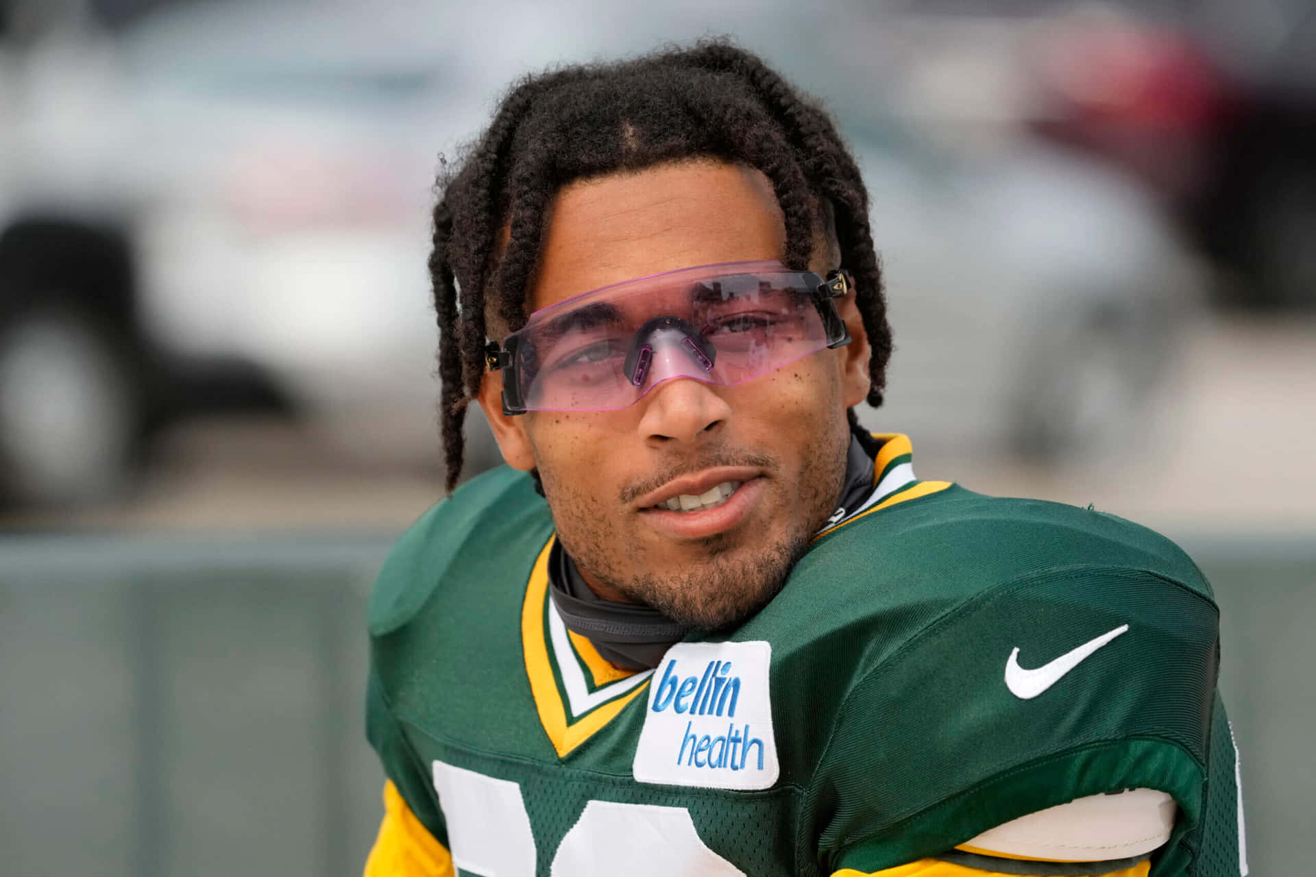 Football Player Sideline Portrait Background