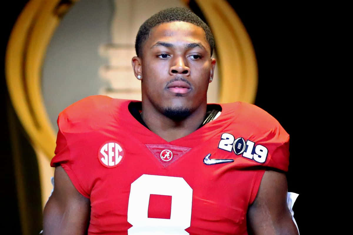 Football Playerin Red Jersey Background