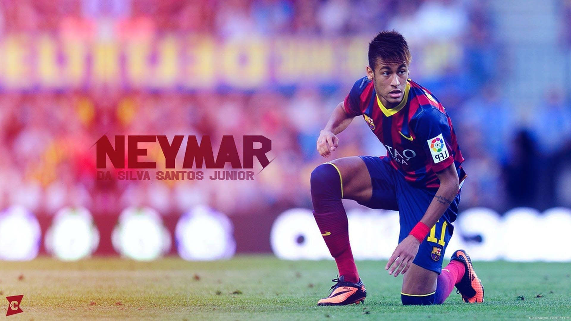 Football Players Hd Neymar Kneeling Background