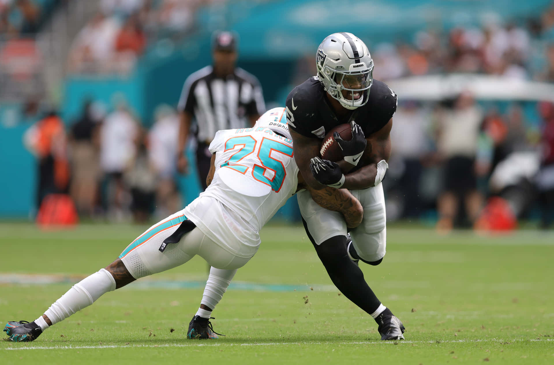 Football Running Back Evades Tackle Background
