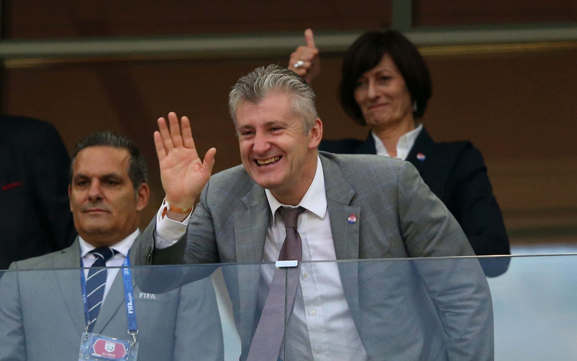 Football Sidelines Davor Suker Candid Background