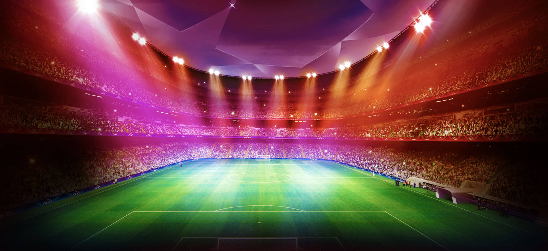 Football Stadium Reddish Pink Lights